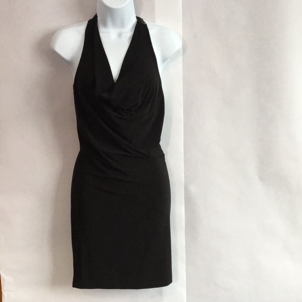 Long halter top w/lace detail